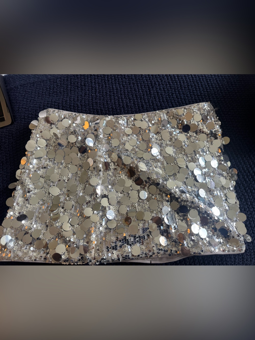 Silver Sequin Skirt